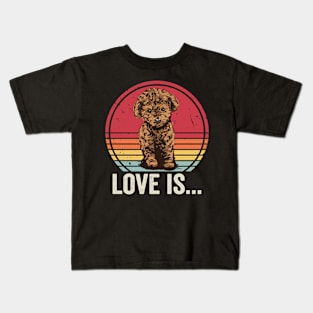 Love Is My Cavapoo Funny Cavapoo Lover Kids T-Shirt